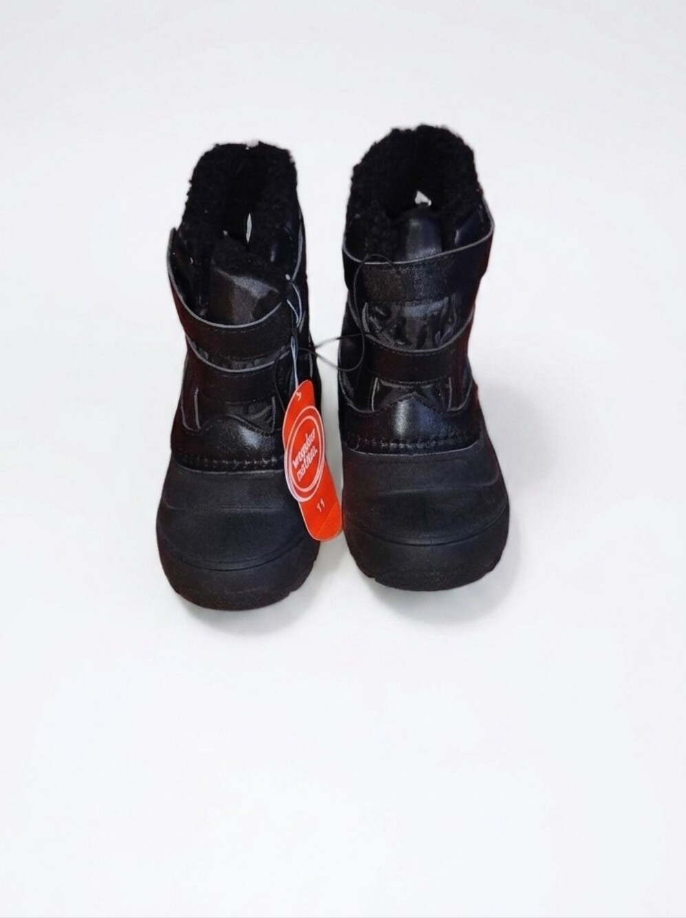 Kids Black Winter Boots with Fleece Lining